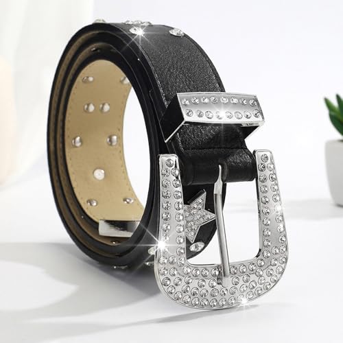 Blingbling Waist Belt Studded Buckle for Street Dance Jean