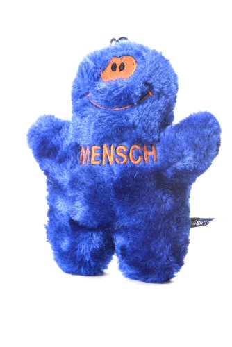 Copa Judaica Chewish Treat Mensch Squeaker Plush Dog Toy, 5 by 6-Inch, Blue
