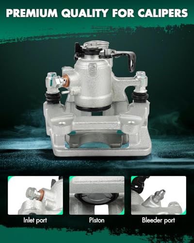 Image of SCITOO Rear Left Brake Caliper With Bracket 19B3414 Compatible For Audi For A4 2005-2009,For Audi For A4 Quattro 2005-2009