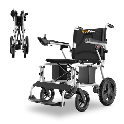 Elektrischer Rollstuhl mit 45km Reichweite 16.8kg Rollstuhl Elektrisch Faltbar Schmal Rollstuhl für Wohnung & Reisen 125kg Tragkraft für jedes Gelände geeignet