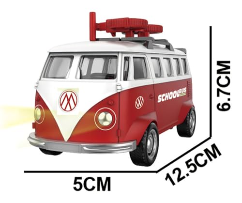 Image of Magicwand 1:36 Scale Die-Cast Metal Bus Van【Pack of 1】 with Openable Doors,Pull Back Action【Multi-Colored】