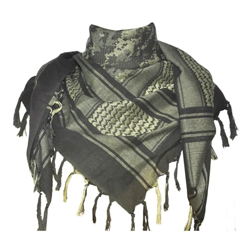 Image of Explore Land Cotton Shemagh Keffiyeh Tactical Desert Scarf Neck Head Wrap with Tassel for Men Women