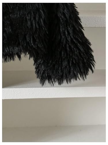 Floerns Girl's Elegant Furry Cardigan Jacket Open Front Long Sleeve Loose Outerwear4