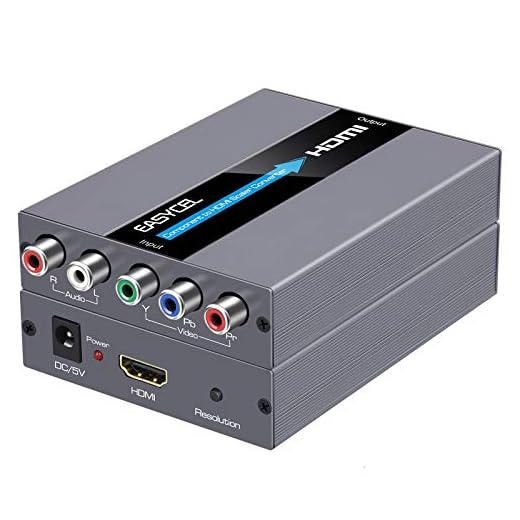 EASYCEL Component to HDMI Converter, 1080P Aluminum RGB to HDMI Converter, 5RCA YPbPr to HDMI Converter Adapter with Scaler Function for Denon Legacy DVD, Bose 3-2-1