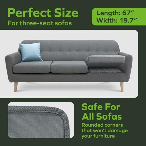 Ben'sHome Cushion Support Insert (Sofa - Fits - 58" - 67"), Sofa Board for Couch Pillows, Dense & Thick - 0.4"