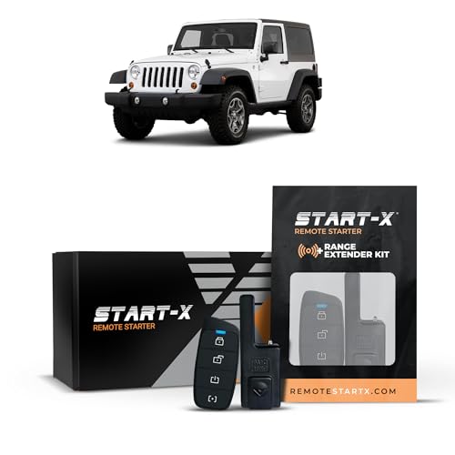 Image of Start-X Remote Starter Kit + 3000ft 2 Way Range Extender for eep Wrangler JK (2007, 2008, 2009, 2010, 2011, 2012, 2013, 2014, 2015, 2016, 2017, 2018) Vehicles with Key Ignition