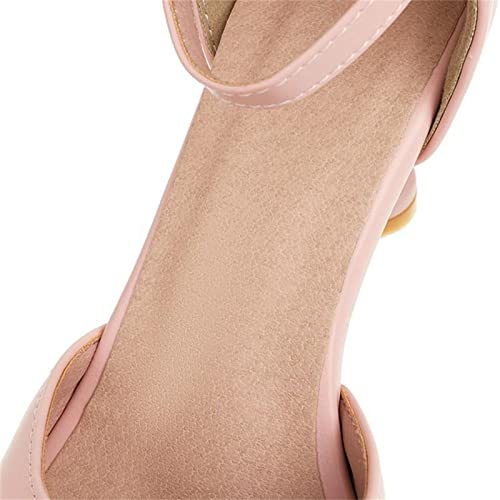 Big Girls High Heel Catwalk Model Shoes 𝐏umps High School Prom Solid Ball Party Gown Sandals (Pink, 13 Little Child)2