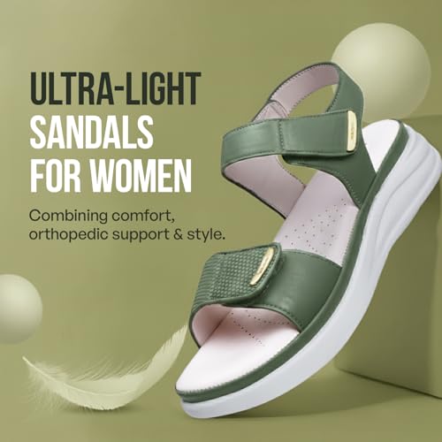 Image of DOCTOR EXTRA SOFT Women's Ultra Lightweight Sandals with Memory Foam Cushion|Stylish & Comfortable|Casual & Non-Slip|Diabetic & Orthopedic Flip Flops with Adjustable Strap Ladies & Girls New-D-610