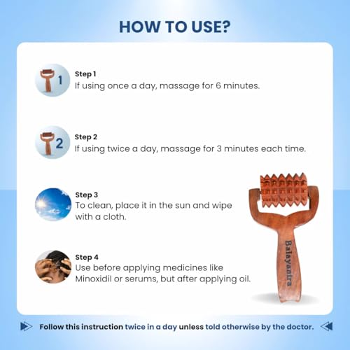 Image of Adon (Waidon) Balayantra Original Wooden Roller | Manual Head Massager | Promotes Hair Growth | Blood Circulation | Pain Relief Balyantra | Hair Scalp Care | Dandruff Removal for Men & Women Bala yantra