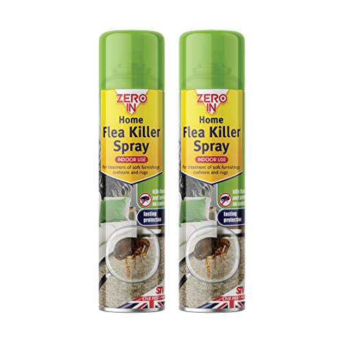 Zero In AMZ026 Home Flea Killer Aerosol - Twinpack, green,300ml