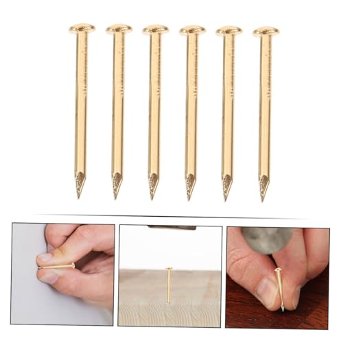 Clavos de cobre 200 piezas para uso doméstico resistentes y puntiagudos dorados miniatura 4