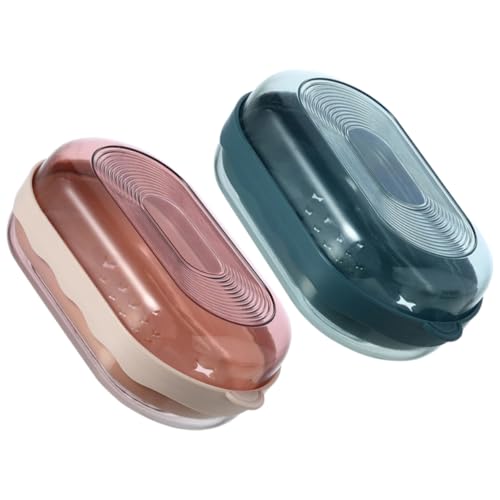 Artibetter 2個 便携式体式?水ソープケース 蓋付き鹸収納ボックス 浴室 キッチン用防錆素材採用 お風呂用固形鹸保存容器 使いやすく清潔保持