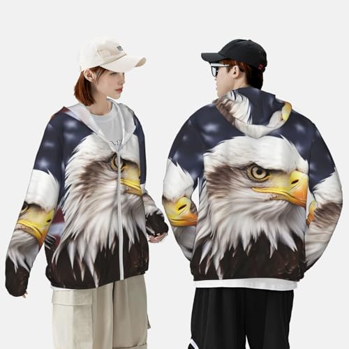 Sudadera protectora solar con capucha y águila miniatura 6