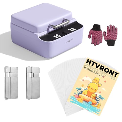 HTVRONT Phone Case Heat Press (Compatible with iPhone & Android) & 20 Pack Printable Sublimation Heat Transfer Film