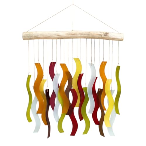 OMA Glass Wind Chime – Handmade Recycled Glass & Driftwood