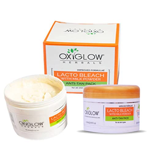 Image of OxyGlow Herbals Lacto Bleach Cream 500g | Enriched with Milk Powder | Removes Tan, Whitens, Hydrates, Lightens & Brightens the Skin | For All Skin Type