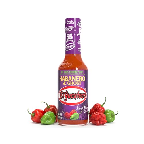 Image of El Yucateco Habanero & Ghost Hot Sauce, Extremely Spicy, Authentic Mexican Chili Sauce, 4 fl oz (Pack of 1)