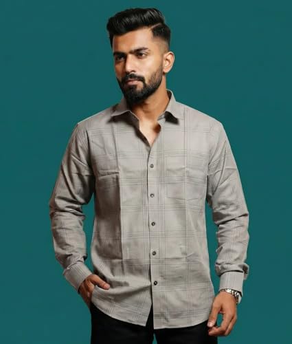 Image of RuggedNap Checked Cotton Shirt for Men | Premium Casual Plaid Shirt, Soft Breathable Everyday Wear