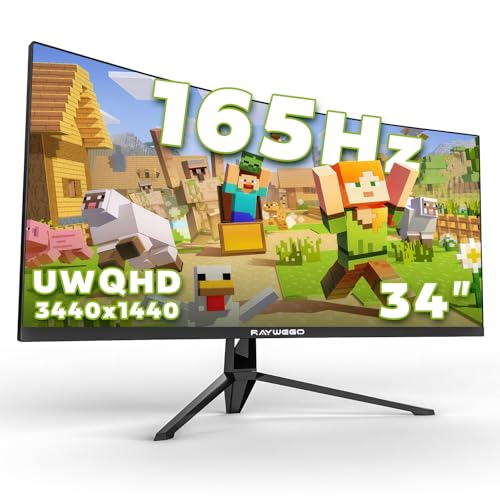 Image of 34 inch Ultrawide Curved Gaming Monitor, 21:9 WQHD 3440x1440p 165Hz with RGB Immersion, FreeSync PIP /PBP | 127% sRGB | HDMI 2.0 & DP1.4 | Built-in Crosshair
