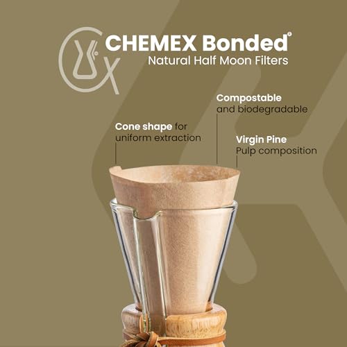 Chemex Filter - Natural Half Moon - 100 CT - FP-2N