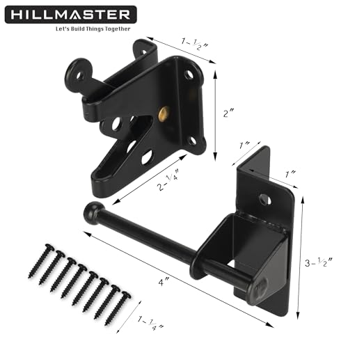 Image of Self Locking Gate Latch for Wooden Fence,Heavy Duty Gravity Fence Latch Privacy Door Latch for Wood Gate,Metal Gates,Vinyl Fence,Gate Hardware Gate Door Lock for Outdoor Pool,2 Pack, Black Finish