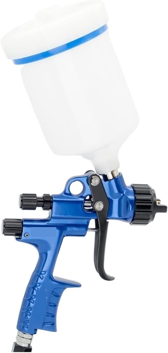 Handheld Airbrush Kit Spray Gun 1500C RP Painting Gun 1.3mm Nozzle Paint Gun Water Based Professional Air Spray Gun Airbrush for Car for Furniture, Fence, Car, Bicycle, Chair etc. (With 600ml Pps Tank