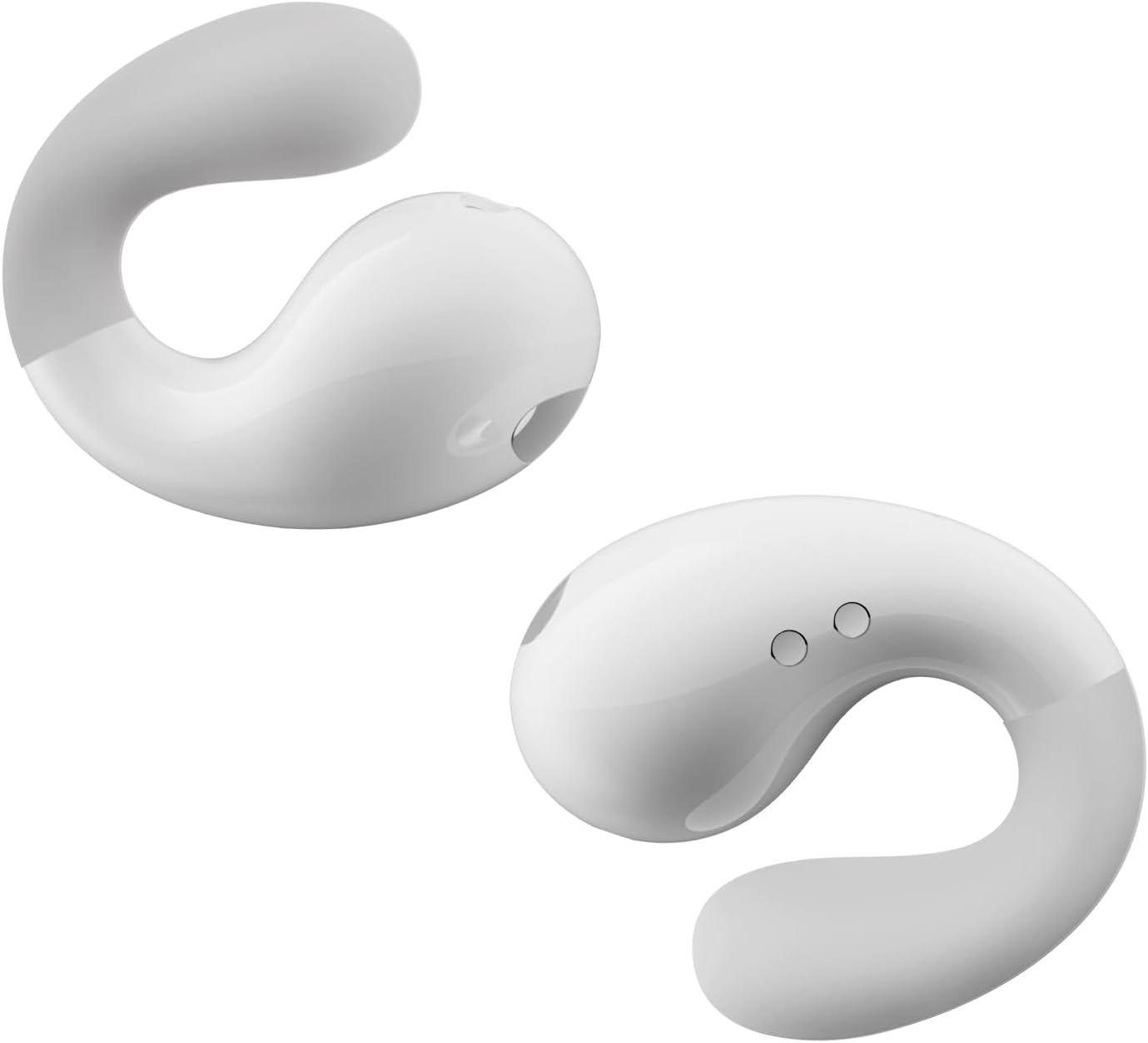 Open Ear Clip On Headphones Bluetooth 5.3 Wireless Earbuds 4 HD Mic with 50 Hours Reproduction LED Display Charging Case, 2024 New Air Conduction Headphones, IPX7 Waterproof Sport Ear Buds, White
