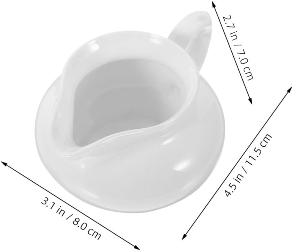 2pcs Ceramic Gravy Boat Handle Portable Sauce Dispenser for Gravy and Sauces Sturdy and Easy to Clean for Kitchen Use