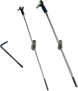 2PCS RC Boat Push Rod Kit Plastic Tie Rod Ends Ball Joint with Pushrod and Pushrod Connector Linkage Stopper for RC Boat Ship Airplane DIY Model Toy Parts (M2/M3 Rod End,M2/M3x150mm Pushrod)