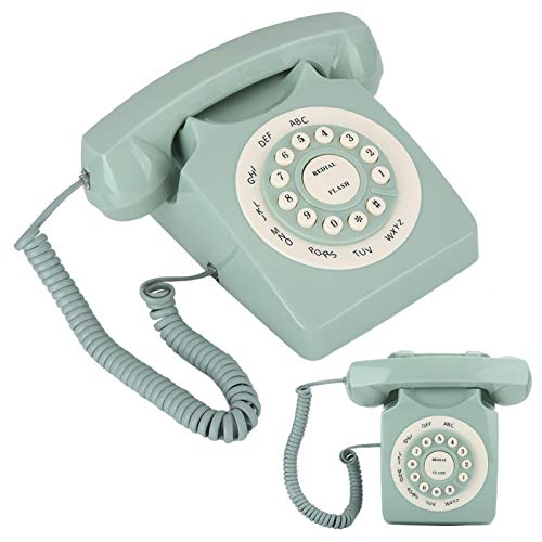 EBTOOLS Teléfono Retro,Teléfono Fijo Retro de Pared con pulsación de Botones,teléfono Europeo con Cable con Botones Grandes para el hogar, Escritorio, decoración de Oficina, Regalo