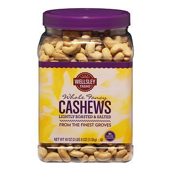 Las granjas de Wellsley ligera Tostado y salado Whole anacardo, 40oz. X2como