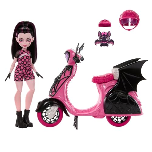 Draculaura y su Scooter Monster High miniatura 4