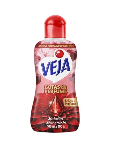 Veja Gotas de Perfume Rubelita Cereja Limpador Perfumado Concentrado 100 ml
