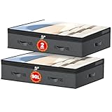 NEWSONA 2 Contenitori SOTTO LETTO con Finestra - Scatola Piana per Divano/Armadio (100x50x...