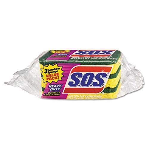Image of S.O.S. Scrubber Sponge, Heavy Duty, Value Pack 3 sponges