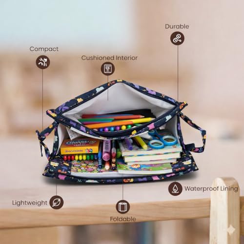 Image of 3 Zip Toileteries Organizer | Multipurpose All-in-One Compact, Foldable, Durable, Lightweight, Waterproof, Bag | Travel Friendly Pouch Ideal for Medicines & Toiletry (Fairytale Print)
