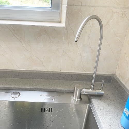 Image of Stainless Steel Drinking Water Faucet, Water Filter Faucet 360 Rotation Folding Faucet for Bar Sink Kitchen Ro System (One Way Round)