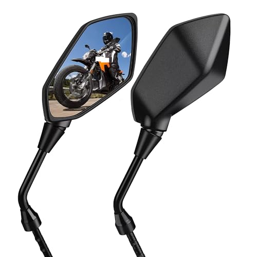Rétroviseurs moto 10mm universels pour guidon de scooter et moto noir