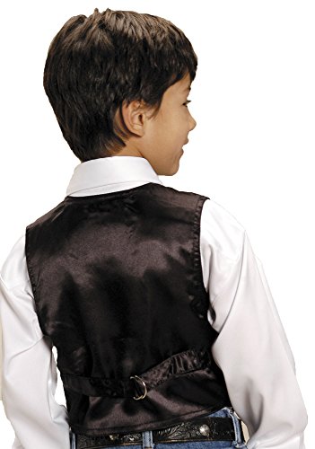 Roper Kids Boys Black Black Classic Cow Suede Leather Vest Snap