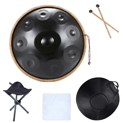 Hand Pan Drums for Adults Hluru 14 Inch 9 Note Steel Tongue Drum D Minor Professional Percussion Instrument Handpan Drum for Yoga Meditation Beginners(10 Notes 432Hz) miniatura 1