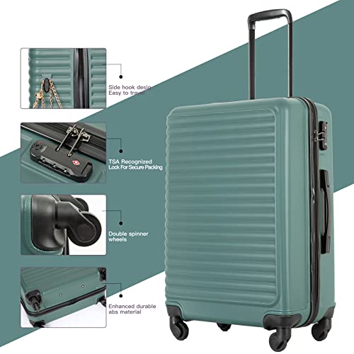 Hardside Luggage Set, Lightweight Suitcases with Double Spinner Wheels and TSA Lock, 3-Piece Set (20/24/28 inch)2