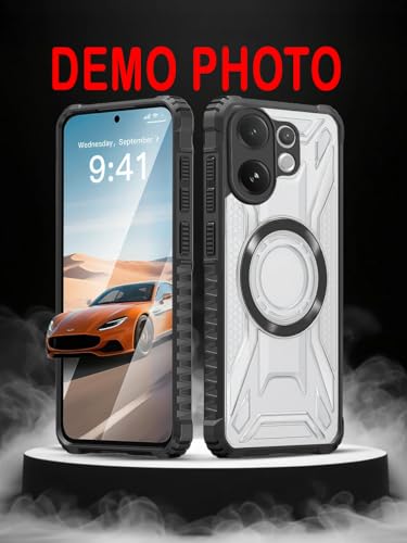 Image of RM Protective Case for OnePlus13 5G with Wireless Charging Support, Clear Back Cover with Black Bumper, Shockproof Design
