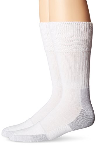Dr. Scholl s Men s 2 Pack Non-Binding Diabetes and Circulatory Odor Resistant Crew Socks, White, Shoe Size: 7-12
