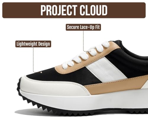 Image of Project Cloud Womens Sneakers - Memory Foam Insole and Lightweight Spring Shoes - Non-Slip Lace Up Trendy Shoes - Fashion Sneakers for Women 2026