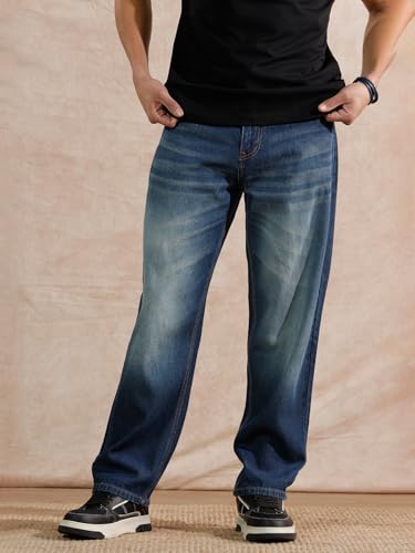 Image of WROGN Men's Loose Fit Jeans | Mid Rise | Jeans for Man