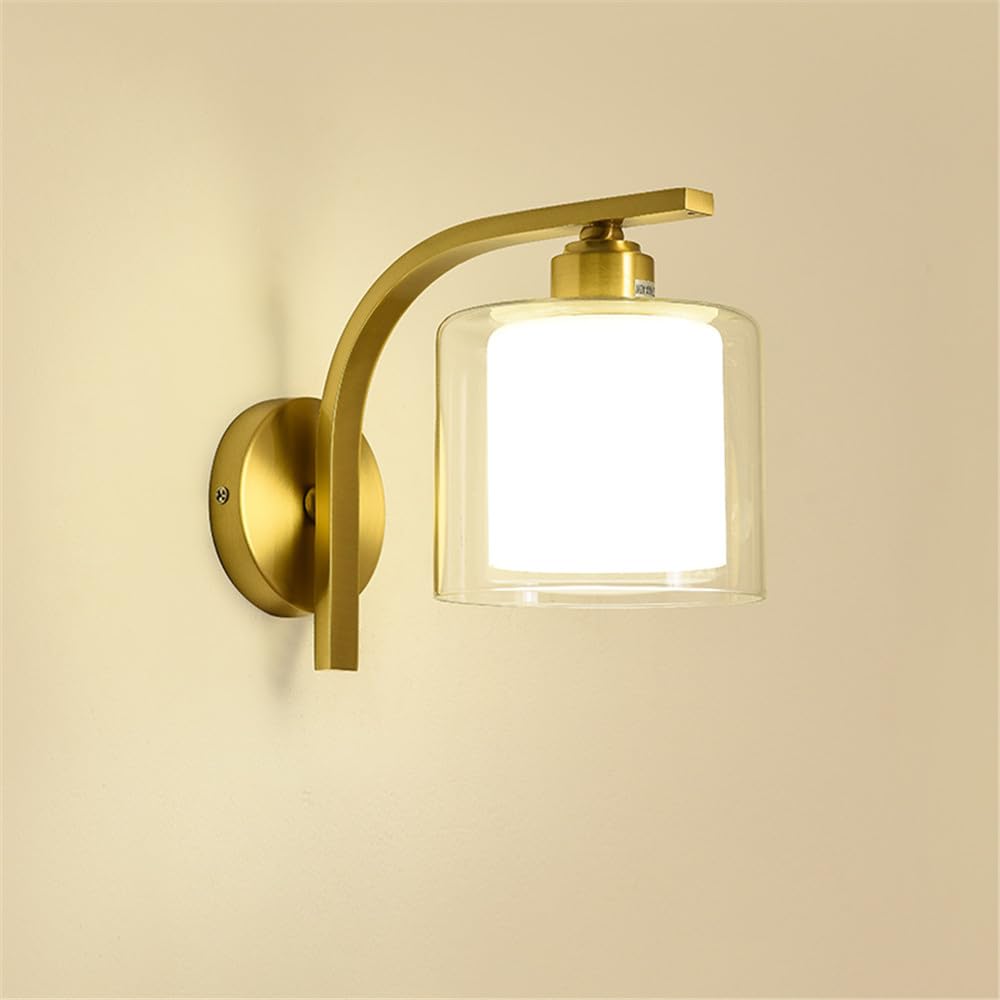 KBUUKYYXouy Brass Wall Lamp - Modern Art Light Fixture for Living Room, Bedroom, Study, Aisle, and Corridor(I 1 Light)