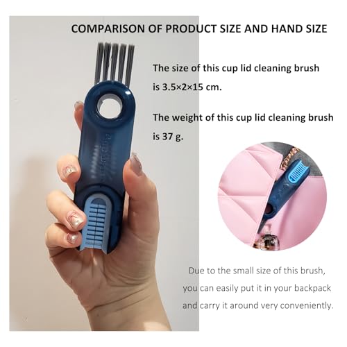 Image of 3 in 1 Cup Lid Gap Cleaning Brush,Multifunctional Insulation Cup Cleaning Tools,Mutipurpose Tiny Silicone Versatile Water Bottle Holder Cleaner,Home Kitchen Cleaning Tools for Mugs