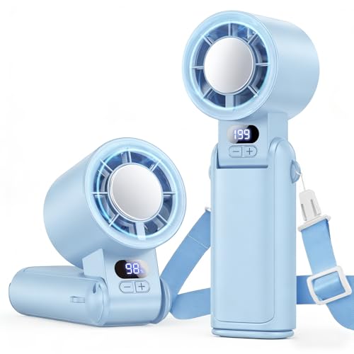Deyhoc Portable Handheld Turbo Fan 1-199 Speed Adjustable Blue