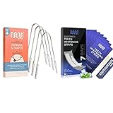 MasterMedi Dental Hygiene Kit: 14 Teeth Whitening Strips with 4 Pack Tongue Scraper for Adults; Comp