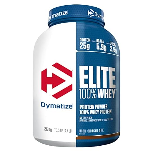 Dymatize Elite 100% Whey Rich Chocolate 2170g - Pulverizador de adecuada Poteína y Baja Azúcar + Proteína de Suero y BCAA